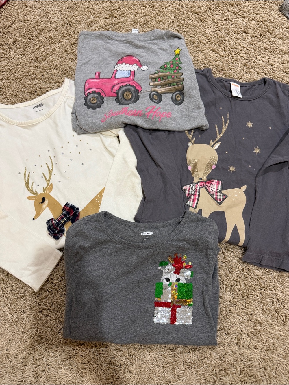 Holiday Graphic Tops Bundle - Reindeer & Sequin Present Designs